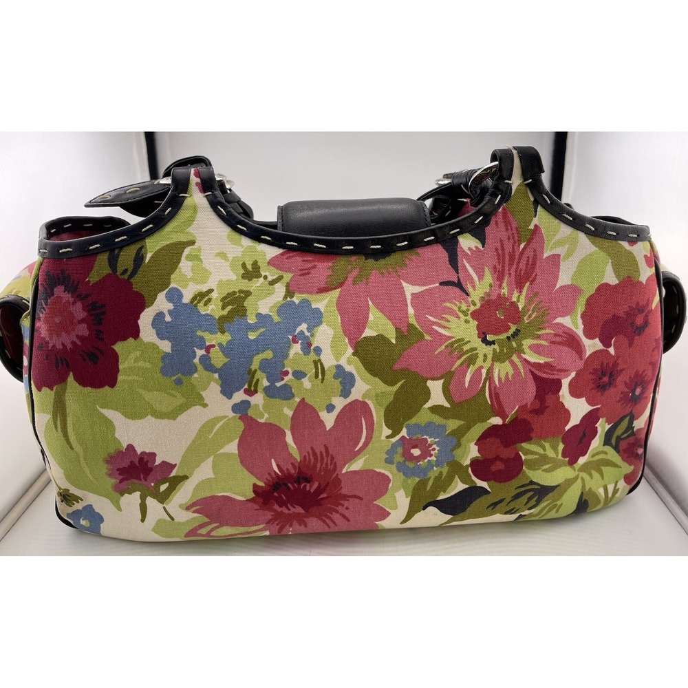 Brighton BEA Multicolor Floral Canvas Leather Trim Large Tote Shoulder Bag - Picture 11 of 16